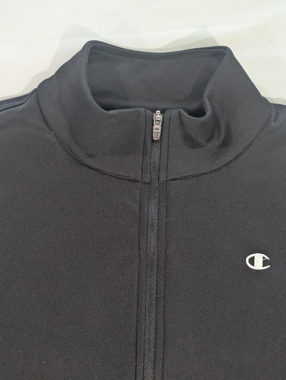 Champion Jacket Womens M Black Powertrain Fleece Full Zip Pockets Track Athletic
